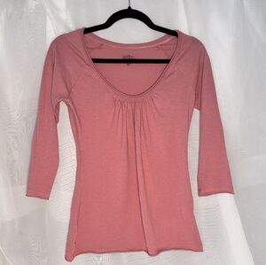 Old Navy Pink Fitted Ruched Blouse